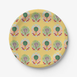Whimsical Hot Air Balloon Wizard Theme Paper Plate
