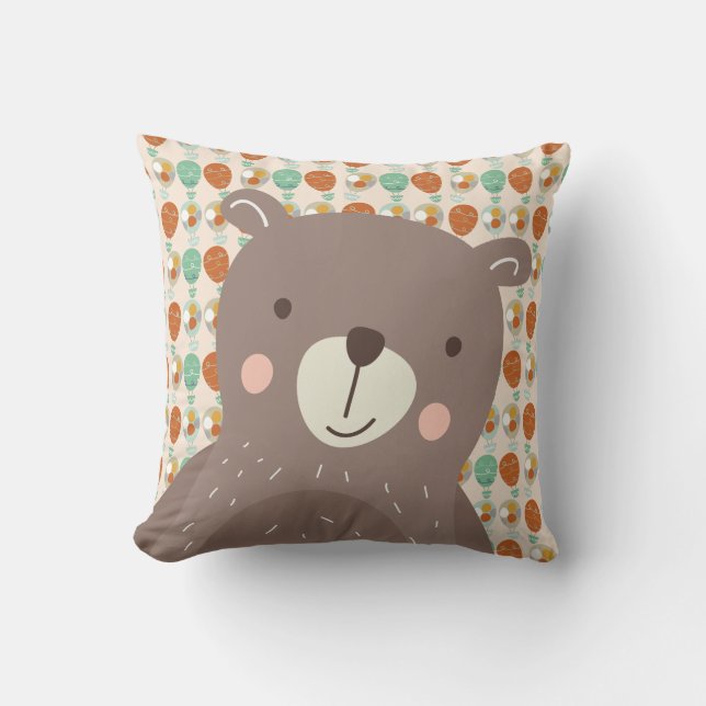 Whimsical Hot Air Balloons Cushion (Front)