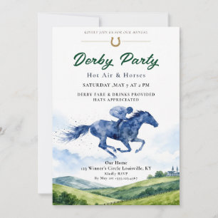 Whimsical Hot Air Balloons Kentucky Derby Party Invitation