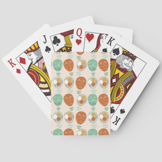 Whimsical Hot Air Balloons Playing Cards (Back)