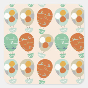 Whimsical Hot Air Balloons Square Sticker