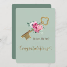 Whimsical House Key Congratulations New Home Chic
