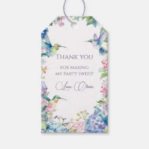 Whimsical Hummingbirds with Hydrangeas Gift Tags