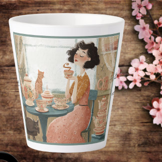 Whimsical humour tea lover mug. latte mug