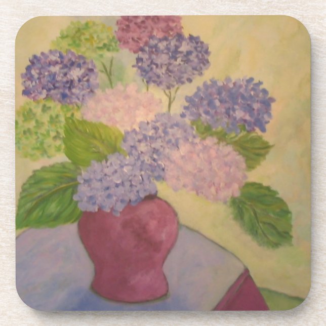Whimsical Hydrangea Coaster (Front)