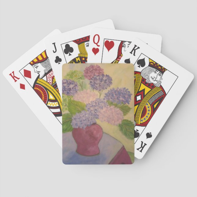 Whimsical Hydrangea Playing Cards (Back)