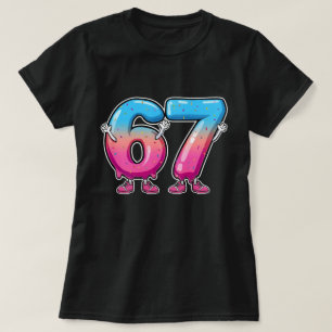 Whimsical Ice Cream Drip 67 Cartoon Art T-Shirt