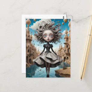 Whimsical illustrated postcard