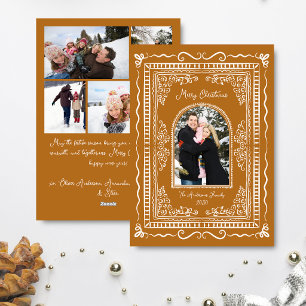 Whimsical Illustrative Christmas Five Photo Holiday Card