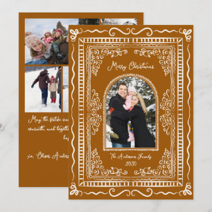Whimsical Illustrative Christmas Five Photo Holiday Card