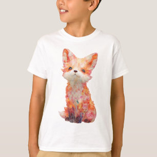 Whimsical Impressionist Textured Fox Kids T-Shirt