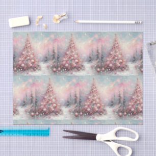 Whimsical Impressionistic Christmas Tree Tissue Paper