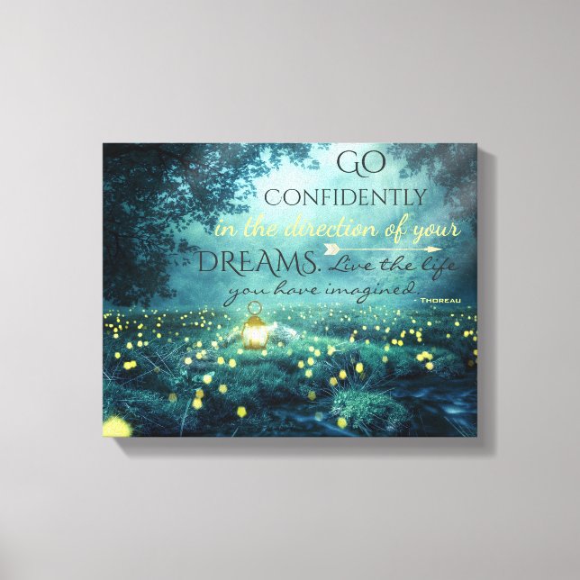 Whimsical Inspiring Dreams Quote Canvas Print (Front)