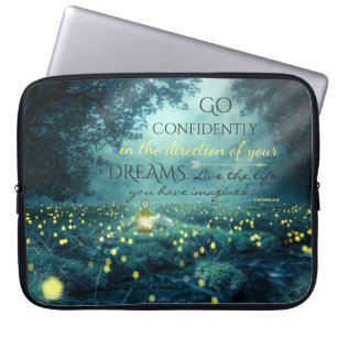 Whimsical Inspiring Dreams Quote Laptop Sleeve