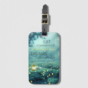 Whimsical Inspiring Dreams Quote Luggage Tag