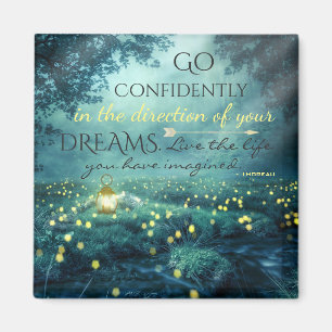Whimsical Inspiring Dreams Quote Magnet