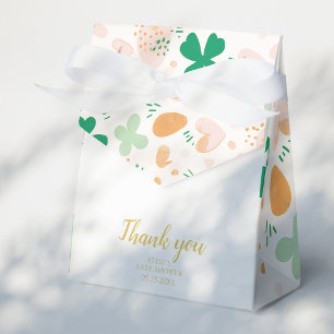 Whimsical Irish Lucky Green Shamrock Baby Shower Favour Box