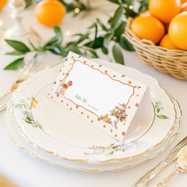 Whimsical Italian Citrus Wedding Place Card (Creator Uploaded)