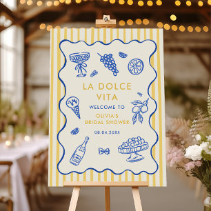 Whimsical Italian La Dolce Vita Bridal Shower Poster