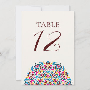 Whimsical Ivory Floral Border Wedding Table Number