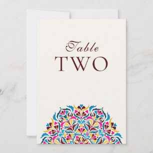 Whimsical Ivory Floral Border Wedding Table Number