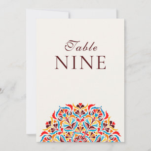 Whimsical Ivory Floral Border Wedding Table Number