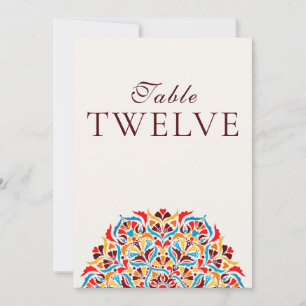 Whimsical Ivory Floral Border Wedding Table Number