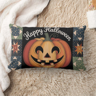 Whimsical Jack-O'-Lantern Throw Pillow Cover