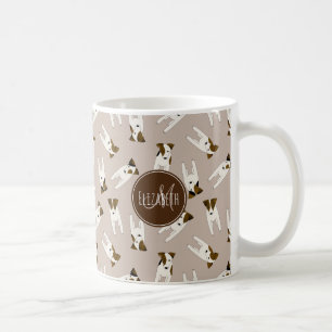 Whimsical Jack Russell Terriers pattern ANY colour Coffee Mug
