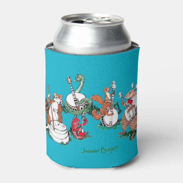 Whimsical Jammin' Banjo's Wildlife Musical Can Cooler (Can Front)