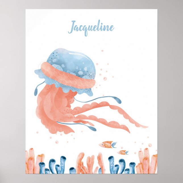 Whimsical Jellyfish Lullaby Customisable Poster (Front)