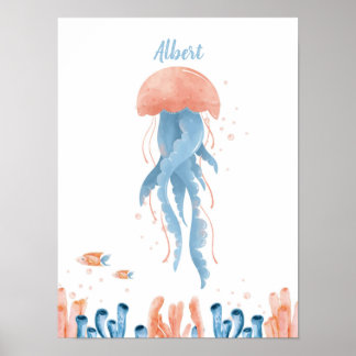 Whimsical Jellyfish Lullaby Customisable Poster