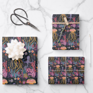 Whimsical Jellyfish Wrapping Paper Sheet