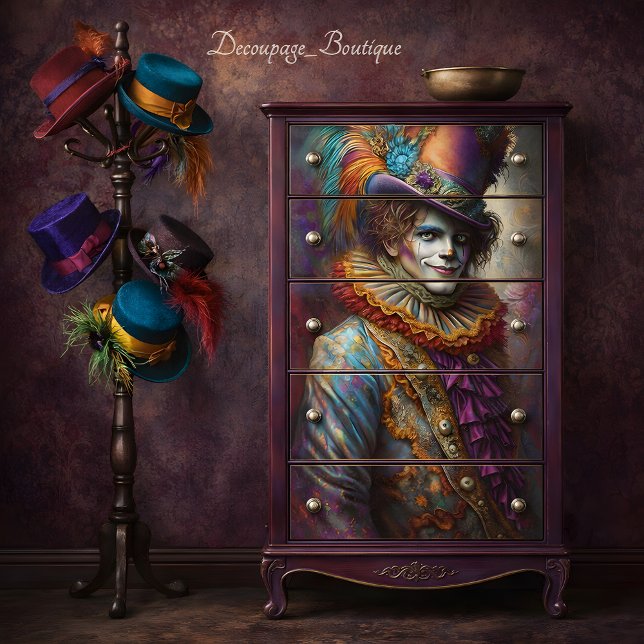 Whimsical Jester Decoupage Tissue Paper (Whimsical Jester Decoupage Tissue Paper)