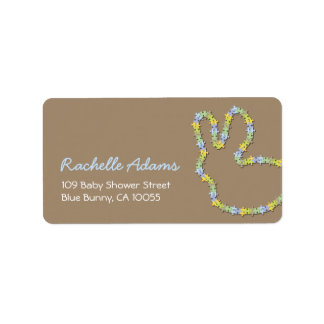 Whimsical Jigsaw Bunny Baby Shower Address Labels