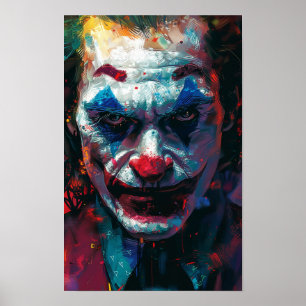 Whimsical Joker Smile Repetitive Pattern Poster