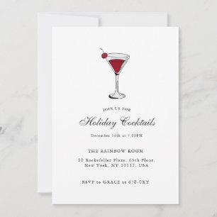 Whimsical Joyful Festive Holiday Cocktails Invitation