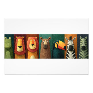 Whimsical Jungle Animals Photo Print