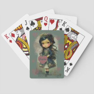 Whimsical Kawaii Fairy Tale Girl Playing Cards