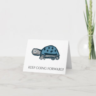 Whimsical "Keep Going Forward" Turtle Thank You Card