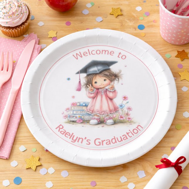 Whimsical Kindergarten Graduation Celebration  Paper Plate (Creator Uploaded)