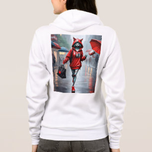 Whimsical Kitten Rain Run Women's Bella+Canvas Ful Hoodie