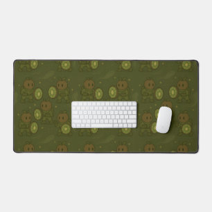 Whimsical Kiwi Astronaut Galactic Protector Desk Mat