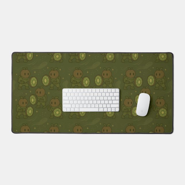 Whimsical Kiwi Astronaut Galactic Protector Desk Mat (Keyboard & Mouse)