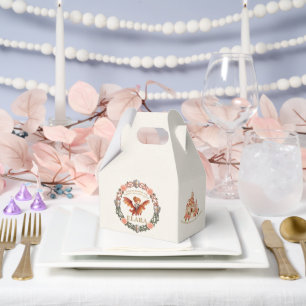 Whimsical Knight Girl and Dragon First Birthday Favour Box