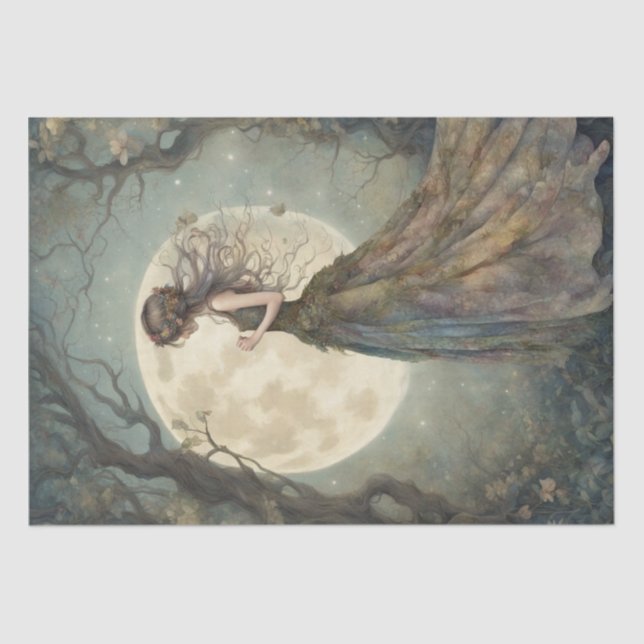 Whimsical Lady Decoupage Paper (Front)