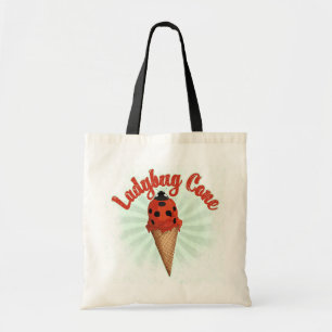 Whimsical Ladybug Retro Ice Cream Art Tote Bag