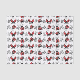 Whimsical Ladybugs and Squiggles Tissue Paper