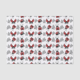 Whimsical Ladybugs and Squiggles Tissue Paper