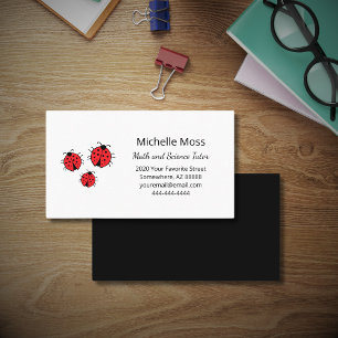 Whimsical Ladybugs Drawing Tutor Teacher Business Card